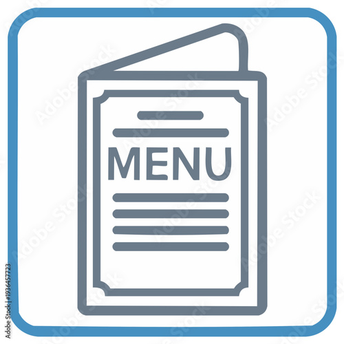 Simple line icon of a restaurant food menu for ordering meals and drinks