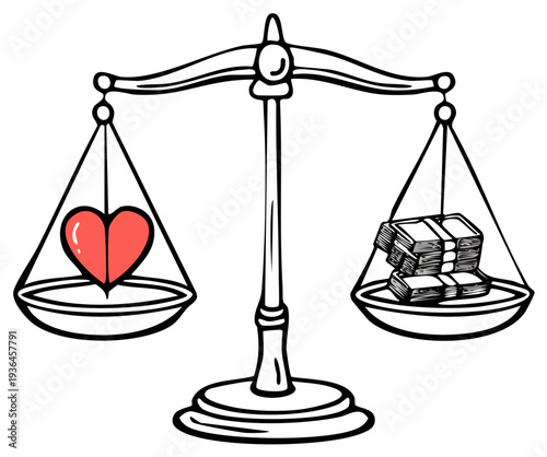 Heart versus Money, Scales of Balance, Symbolism of Priorities