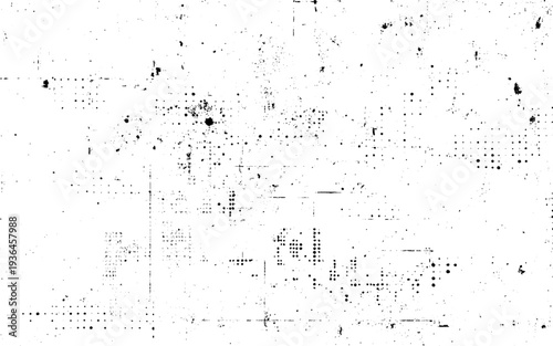 Abstract overlay. Grunge halftone black dost pattern background. Dark grainy texture on white background. Dust overlay textured. Grain noise particles.