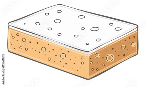 Textured rectangular household cleaning sponge for kitchen and bathroom chores