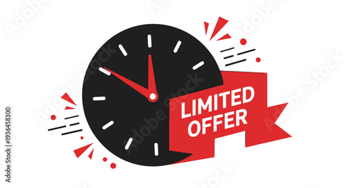 Limited offer label tag for special sale promotion and shopping discount banner