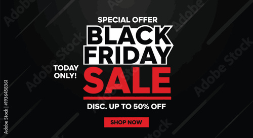 Black Friday banner for online shopping discount and promotional advertisement