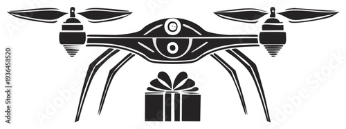 Drone delivering a gift an aerial surprise delivery with a festive present