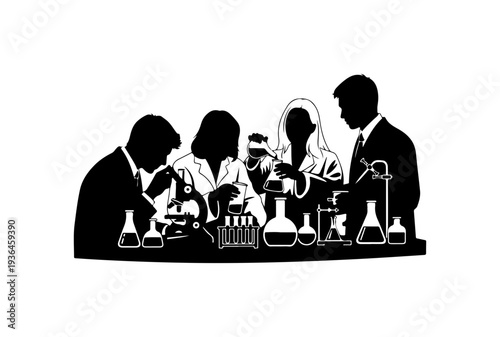 Scientists Collaborating in Lab Setting