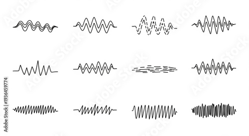 Sound Waveforms in Black and White.