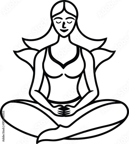 minimalist-yoga-woman-in-a-lotus-pose.eps