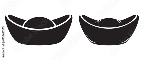 Qingming festival sycee ingot silhouette paper money offering clean vector