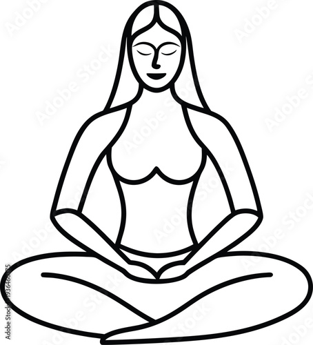 minimalist-yoga-woman-in-a-lotus-pose--abstract.eps