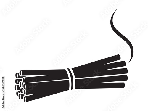 Qingming festival incense bundle silhouette ancestor worship ritual clean vector isolated