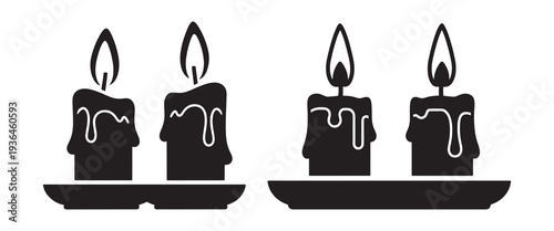 Qingming festival candle silhouette memorial ritual offering clean vector isolated illustration