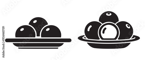 Qingming festival fruit offering plate silhouette ancestral ritual clean vector isolated