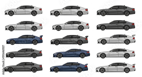 Various Cars Side View Profiles.