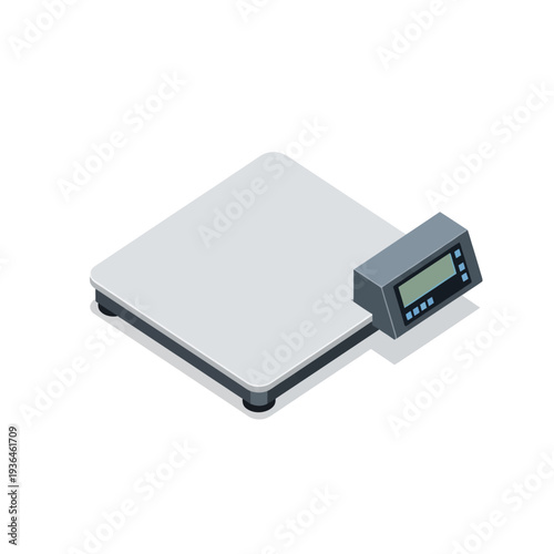 Digital kitchen scale with electronic display and flat surface.