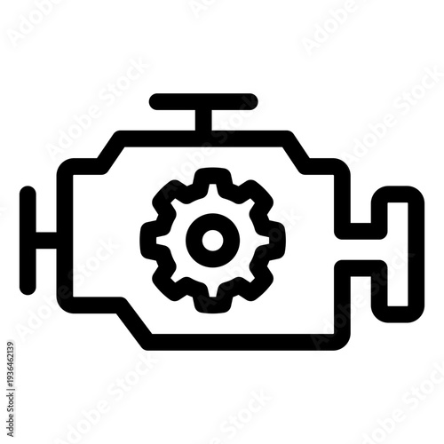 Car Engine Icon - Motor and Auto Repair Symbol
