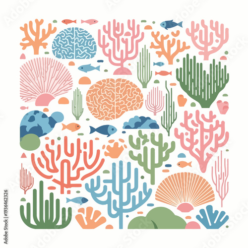 Coral Reef Brains: Underwater Ecosystem with Marine Life and Abstract Neural Patterns