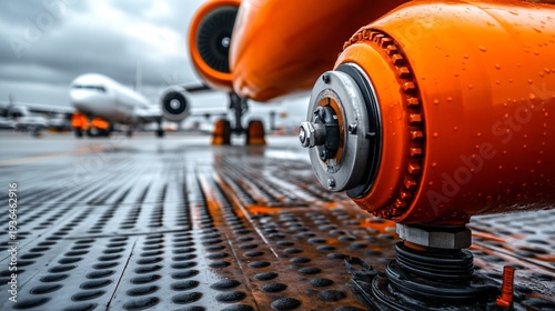 Airport sustainable aviation fuel system integrated within a contemporary international airport fuel distribution corridor connecting underground hydrant pipelines to apron-side refueling stations.
