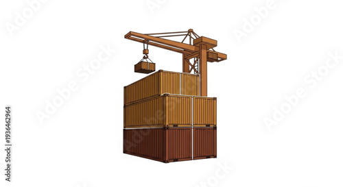 Wooden Crate with Pulley System.