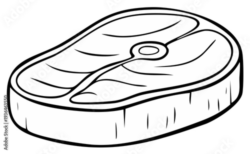 Raw Beef Steak Cut Line Drawing Illustration Culinary Food Ingredient Meat