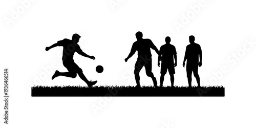 Dynamic Soccer Action Silhouette