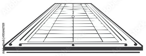 Perspective illustration of a gridded table-like structure