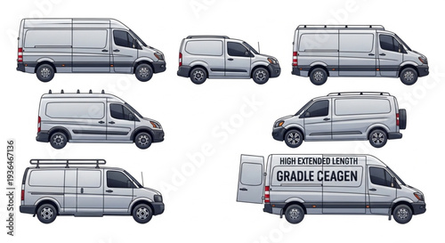 White Vans Various Angles Isometric View.