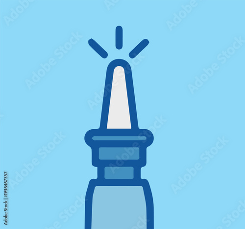 nasal spray, nasal drops, medicine on a blue background,