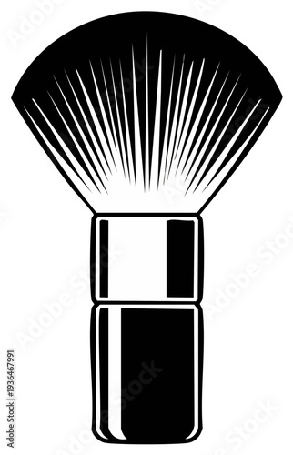 Cosmetic brush design for makeup application black silhouette