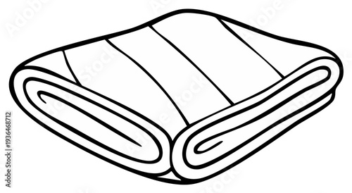 Folded Blanket Outline Simple Illustration