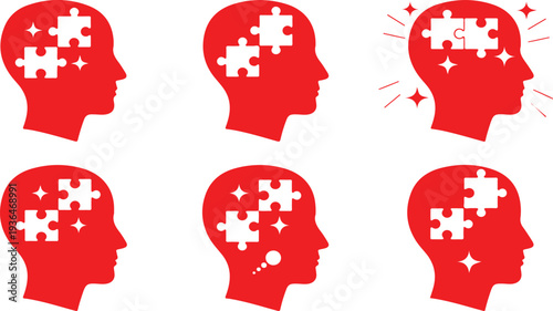 Puzzle pieces coming together in human minds for problem solving