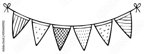 Hand-Drawn Triangle Bunting Flags Decoration Party Celebration
