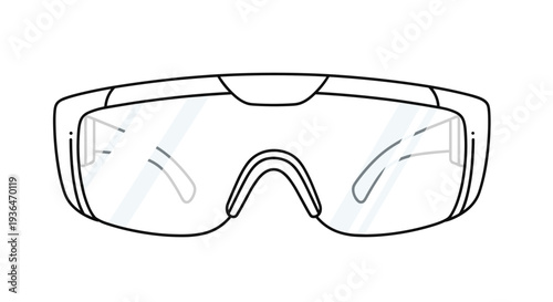 Safety goggles for eye protection against splashes and debris in laboratory or industrial environments with a clear lens design.