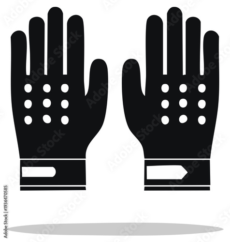 Work Safety Gloves in Black Vector Hand Protection Gear