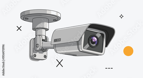 Advanced outdoor security camera mounted on a bracket is designed for surveillance and property protection in various settings.