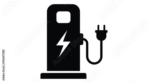 Electric vehicle charging station with a plug