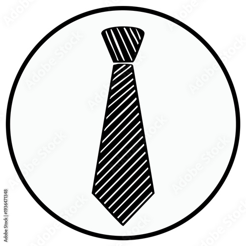Minimalist graphic icon of a striped necktie for business and formal wear