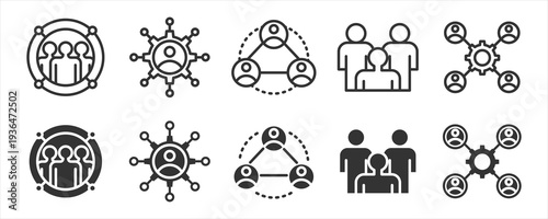 Stakeholder Network Collaboration Icon Set