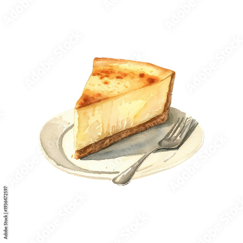 cheesecake slice hand drawn vector illustration