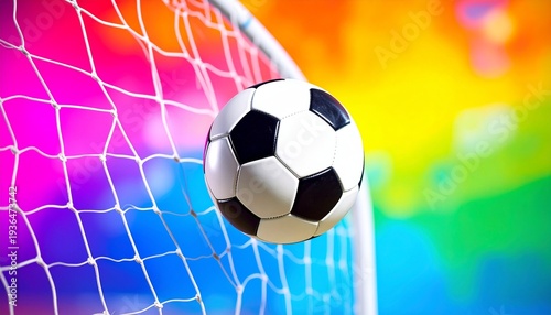 Wallpaper Mural Soccer Ball in Goal. Multicolor Background Torontodigital.ca