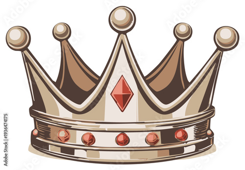Elegant royal crown illustration with gemstone embellishments