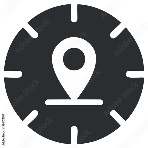 Location Pointer Icon Within Time Clock Circle