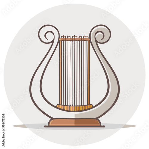 Antique Lyre Musical Instrument Ancient Stringed Harp