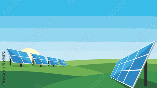 Solar Panel Farm Renewable Energy Green Power Generation Commercial