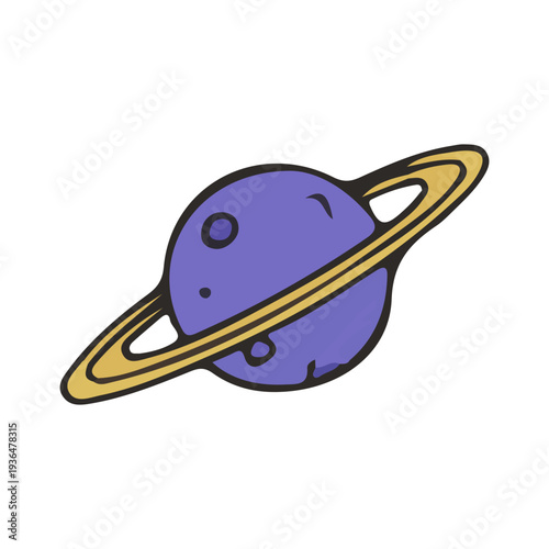 Cute Saturn Planet Icon