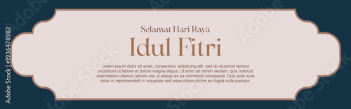 Eid Mubarak Greeting Template in Navy Blue and Soft Pink Theme