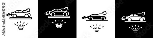 Undercarriage black and white icon design concept