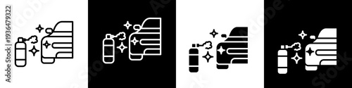 Car wash black and white icon design concept