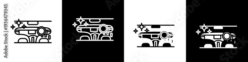 Car interior black and white icon design concept