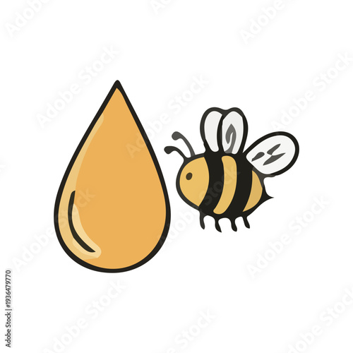 Bee and Honey Drop Icon