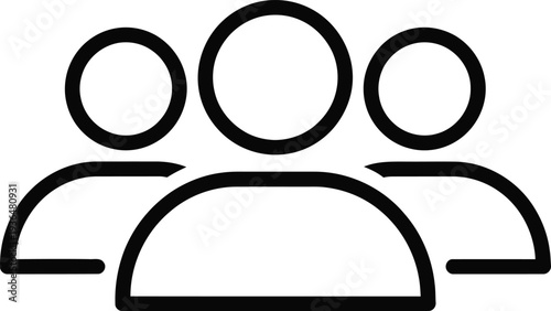 Team Silhouette Icon: Group of People, Social Profile, User Avatar Vector