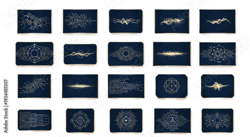 Collection of vintage steampunk blueprint sketches and technical drawings